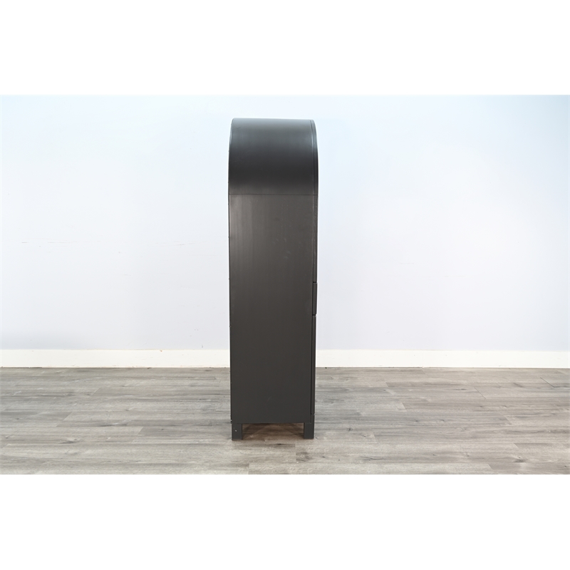 Pemberly Row Modern / Contemporary Arched Wood Wine Bar Cabinet