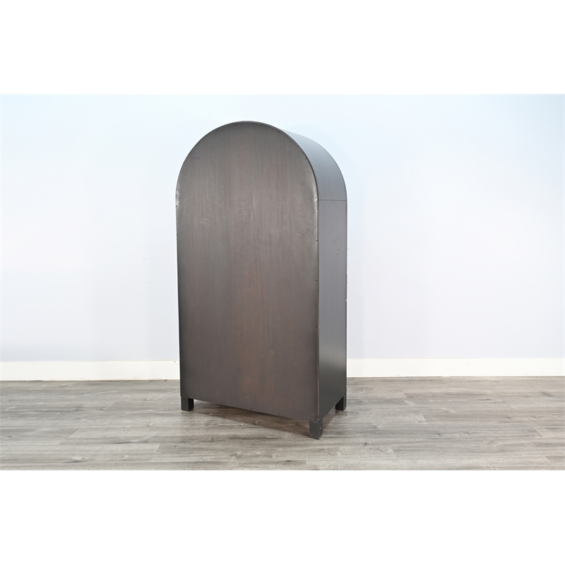 Pemberly Row Modern / Contemporary Arched Wood Wine Bar Cabinet