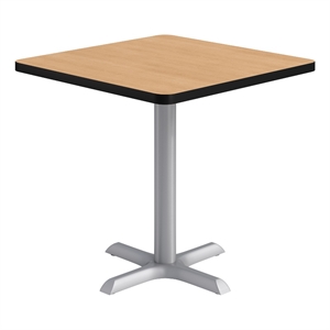 Pemberly Row 30&quot Square Dining Table - 29in H - Natural Top - Silver Base