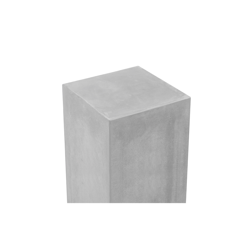 Pemberly Row Square Pedestal Tall in Light Gray Bev Collection Pedestal