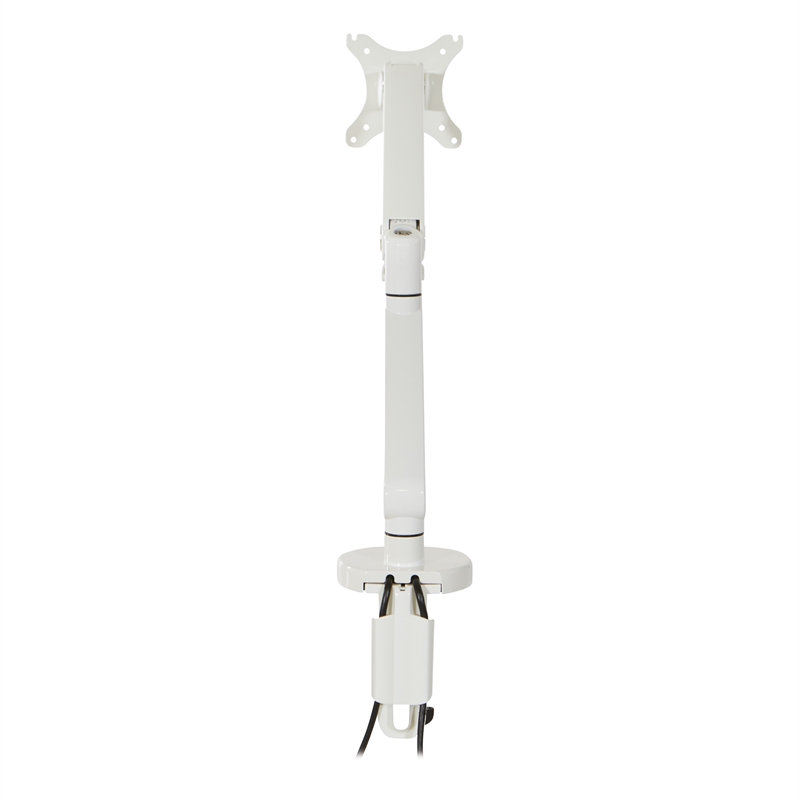 Pemberly Row Single Monitor Arm with Dual USB 3.0 Port in White Aluminum Finish