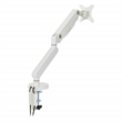 Pemberly Row Single Monitor Arm with Dual USB 3.0 Port in White Aluminum Finish