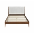 Pemberly Row Modern Chenille Queen Platform Bed in Light gray