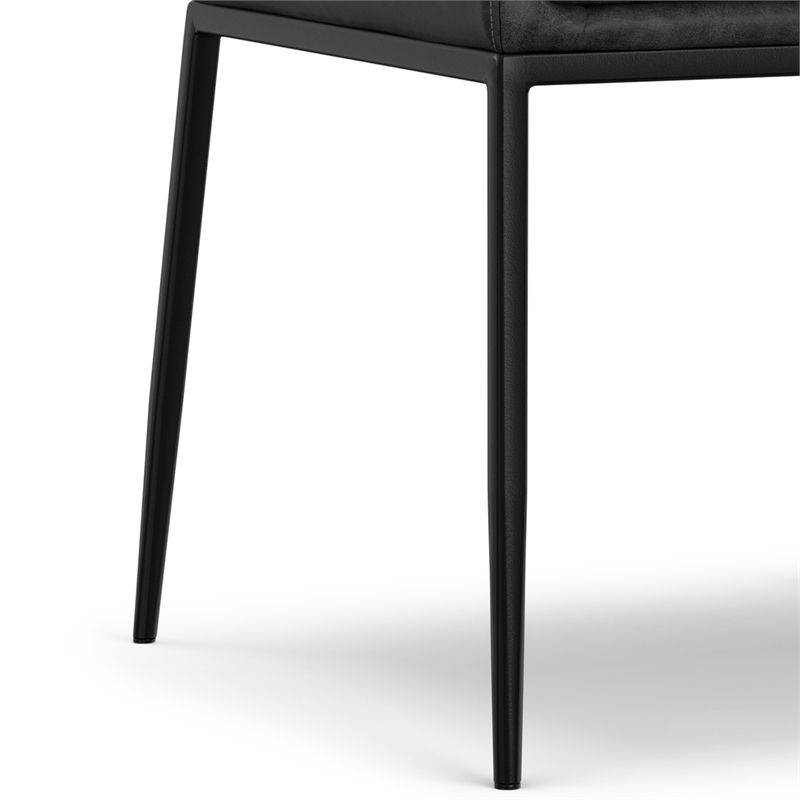 Pemberly Row Dining Chair (Setof 2) in Distressed Slate Gray Vegan Faux Leather
