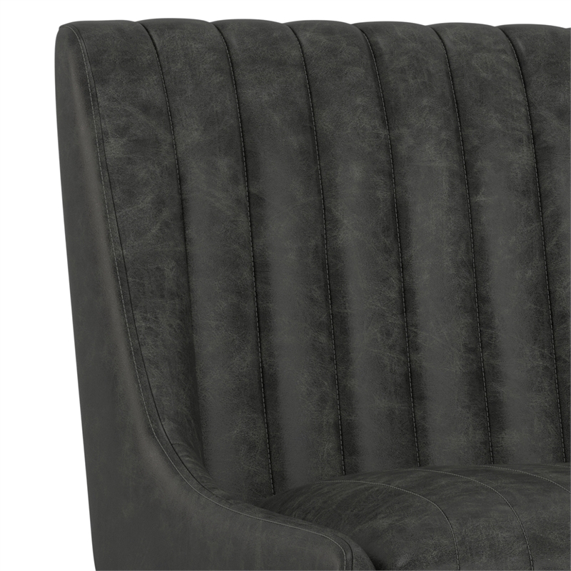 Pemberly Row Dining Chair (Setof 2) in Distressed Slate Gray Vegan Faux Leather