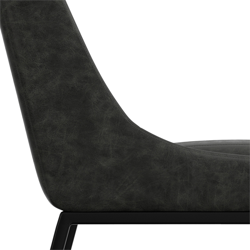 Pemberly Row Dining Chair (Setof 2) in Distressed Slate Gray Vegan Faux Leather