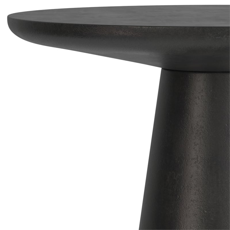Pemberly Row 16 inch Wide Metal Side Table in Graphite & Fully Assembled