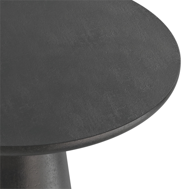 Pemberly Row 16 inch Wide Metal Side Table in Graphite & Fully Assembled