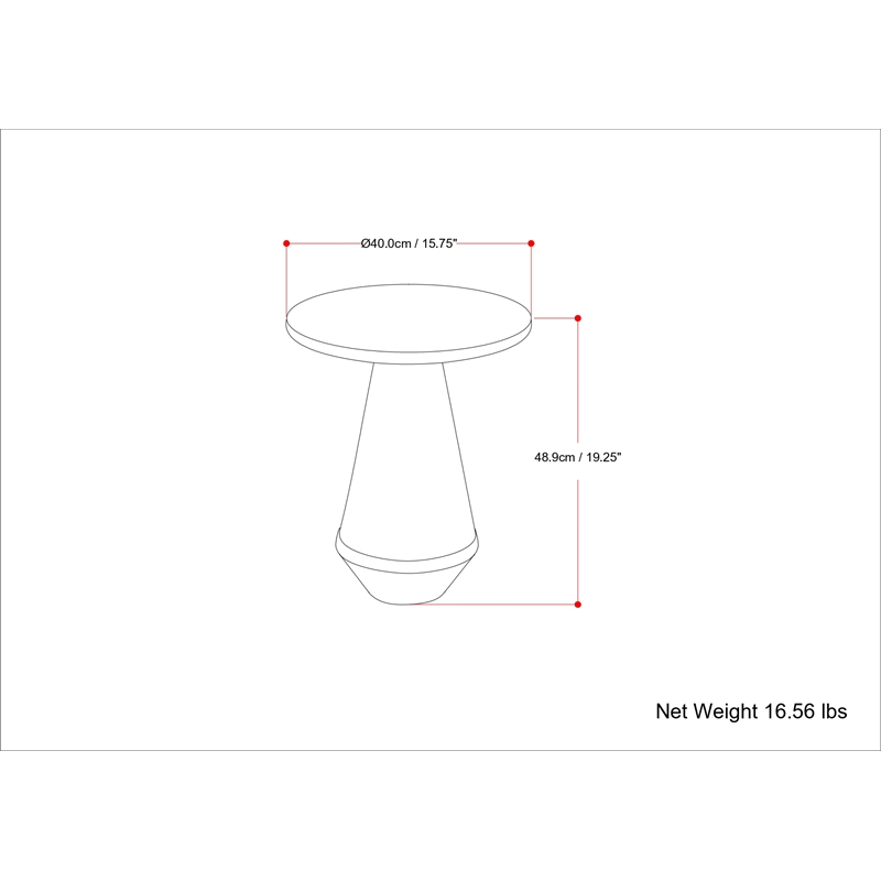Pemberly Row 16 inch Wide Metal Side Table in Graphite & Fully Assembled
