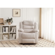 Pemberly Row Contemporary Fabric Power Recliner With USB in Beige