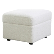 Pemberly Row Modern / Contemporary Polyester Boucle Ottoman in White