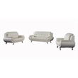 Pemberly Row Modern / Contemporary Ivory Genuine Leather Sofa