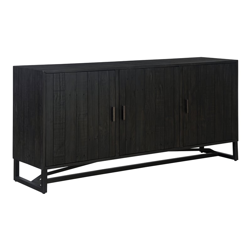 Pemberly Row Modern / Contemporary Wood Sideboard Black Color