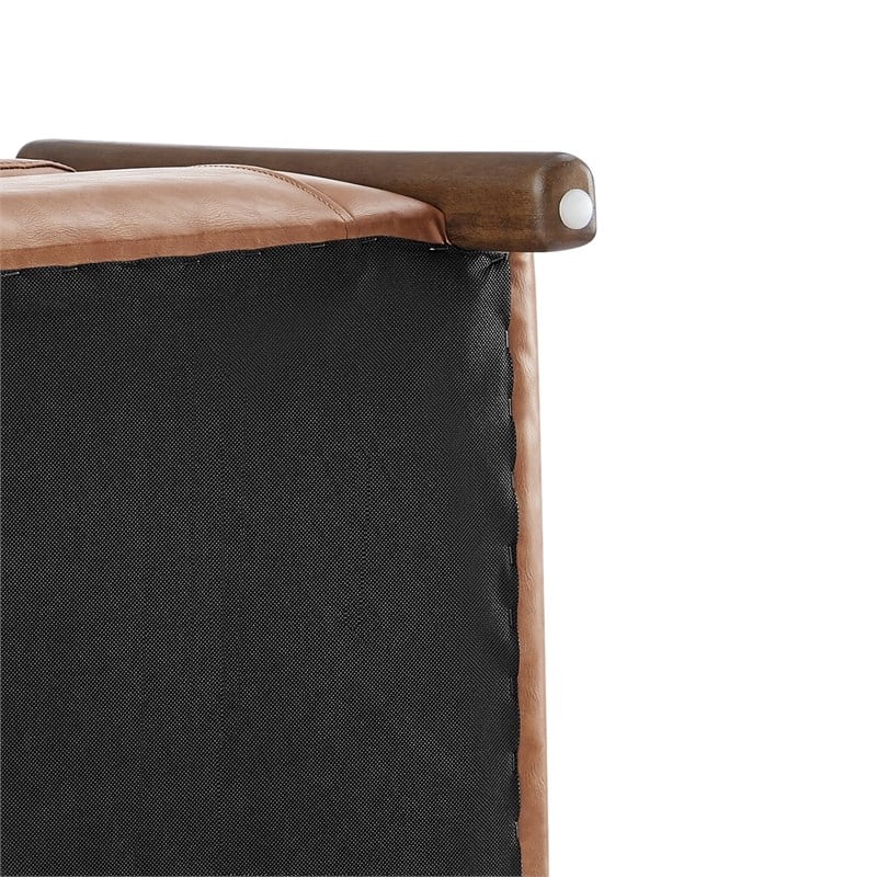 Pemberly Row Modern Faux Leather Accent Arm Chair in Vintage Cider