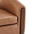 Pemberly Row Modern Faux Leather Accent Arm Chair in Vintage Cider