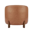 Pemberly Row Modern Faux Leather Accent Arm Chair in Vintage Cider
