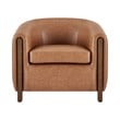 Pemberly Row Modern Faux Leather Accent Arm Chair in Vintage Cider