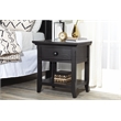 Pemberly Row Contemporary One Drawer Nightstand Forever Black