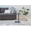 Pemberly Row Modern Metal End Table Space Saving C Shaped Design in Blue
