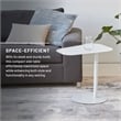 Pemberly Row Modern Metal End Table Space Saving C Shaped Design in White