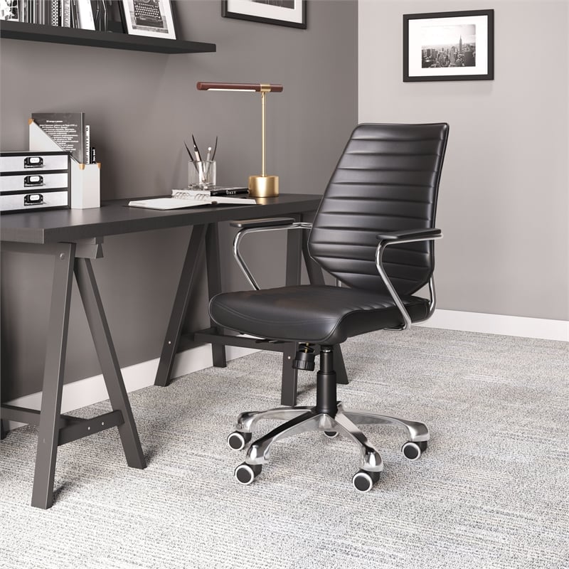 Pemberly Row Enterprise Office Collection Low Back Office Chair Black