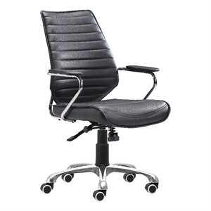 Pemberly Row Enterprise Office Collection Low Back Office Chair Black