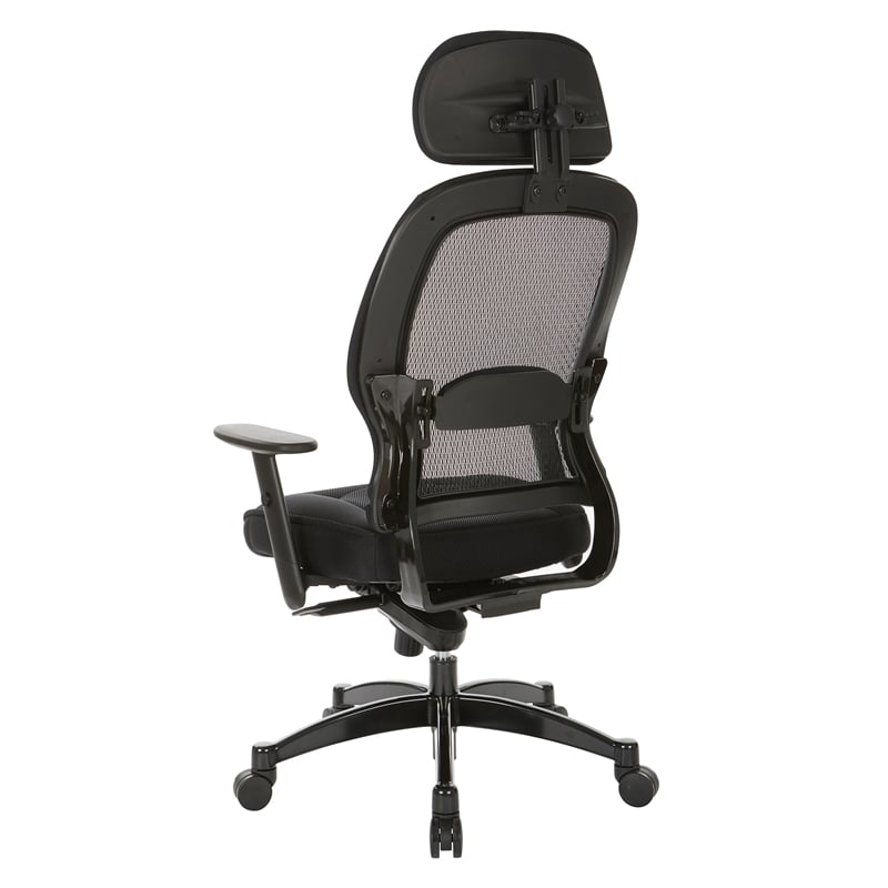 Pemberly Row Deluxe Black Matrex Back Executive Office Chair with Mesh Seat