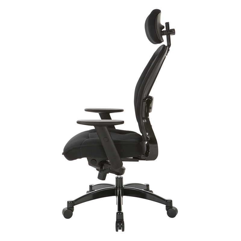 Pemberly Row Deluxe Black Matrex Back Executive Office Chair with Mesh Seat