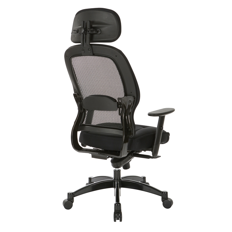 Pemberly Row Deluxe Black Matrex Back Executive Office Chair with Mesh Seat