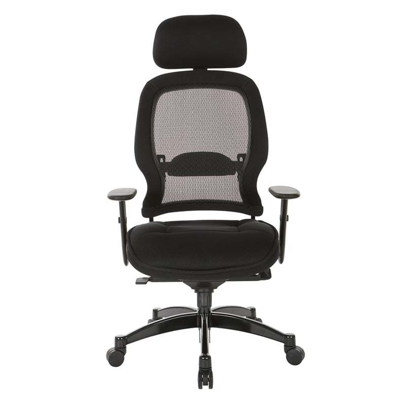 Pemberly Row Deluxe Black Matrex Back Executive Office Chair with Mesh Seat