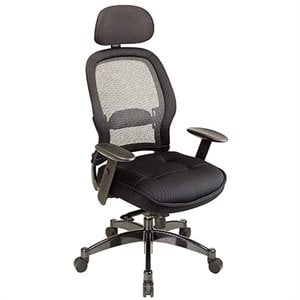 Pemberly Row Deluxe Black Matrex Back Executive Office Chair with Mesh Seat