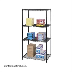 Pemberly Row Modern 36&quotx24&quot Industrial Wire Shelving in Black