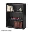 Pemberly Row Contemporary 3 Shelf Economy Steel Bookcase in Black