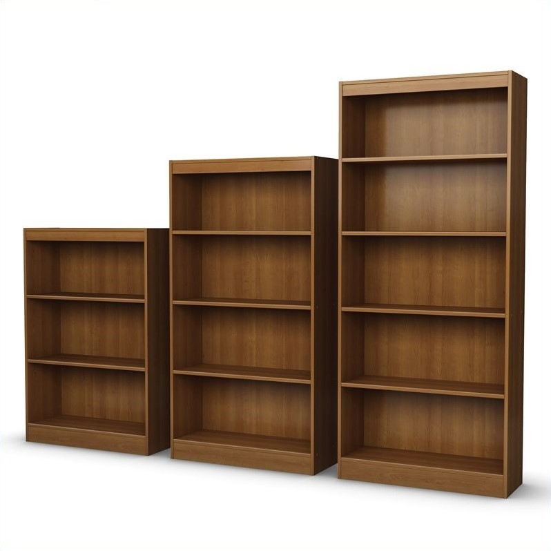 Pemberly Row Modern / Contemporary 4 Shelf Bookcase in Morgan Cherry