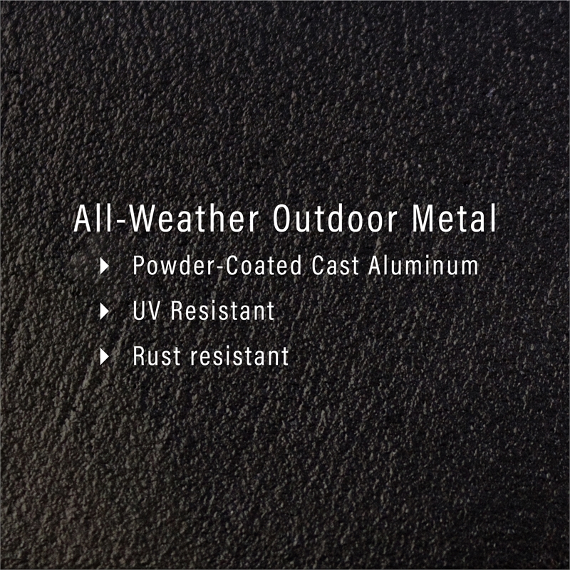 Pemberly Row Modern Aluminum Patio Club Chair in Charcoal Black