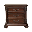 Pemberly Row Modern / Contemporary Dark Brown 3 Drawer Night Stand
