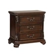 Pemberly Row Modern / Contemporary Dark Brown 3 Drawer Night Stand