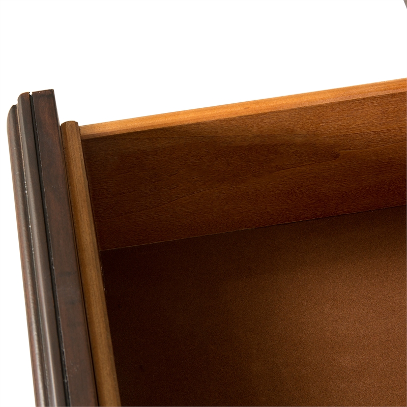 Pemberly Row Modern / Contemporary Dark Brown 3 Drawer Night Stand