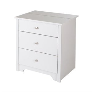 Pemberly Row Modern / Contemporary Wood Nightstand in Pure White