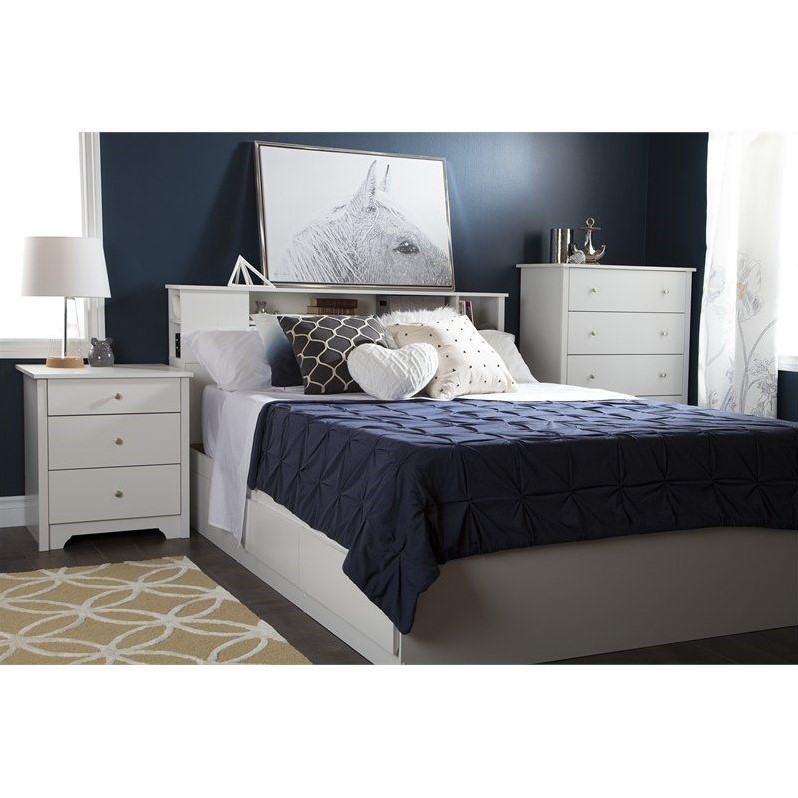 Pemberly Row Modern / Contemporary Wood Nightstand in Pure White