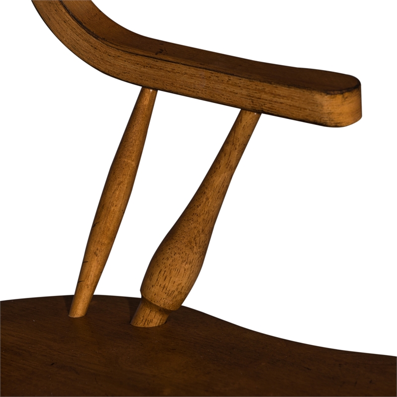 Pemberly Row Contemporary Contemporary Ridge Dark Brown Windsor Back Arm Chair