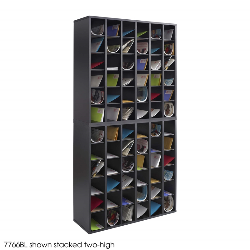 Pemberly Row Contemporary 36 Compartment Mail sorter in Black