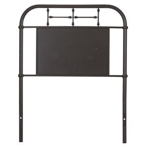 Pemberly Row Contemporary Metal Full Metal Headboard - Black