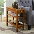 Pemberly Row Modern Three-Tier End Table in Dark Walnut Wood