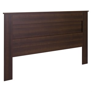Pemberly Row Contemporary King Flat Panel Headboard in Espresso