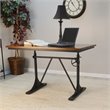 Pemberly Row Contemporary Sit or Stand Adjustable Desk Elm Black