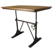 Pemberly Row Contemporary Sit or Stand Adjustable Desk Elm Black