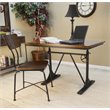 Pemberly Row Contemporary Sit or Stand Adjustable Desk Elm Black