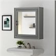 Pemberly Row Contemporary Contemporary Mirror Medicine Cabinet in Vintage Gray