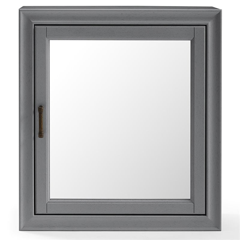 Pemberly Row Contemporary Contemporary Mirror Medicine Cabinet in Vintage Gray
